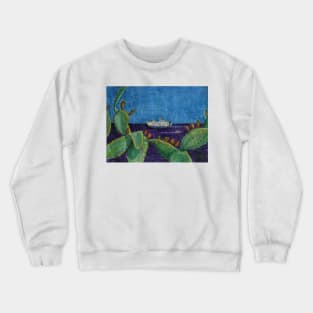 Watercolor sketch from the port area of Palermo, Sicily Crewneck Sweatshirt